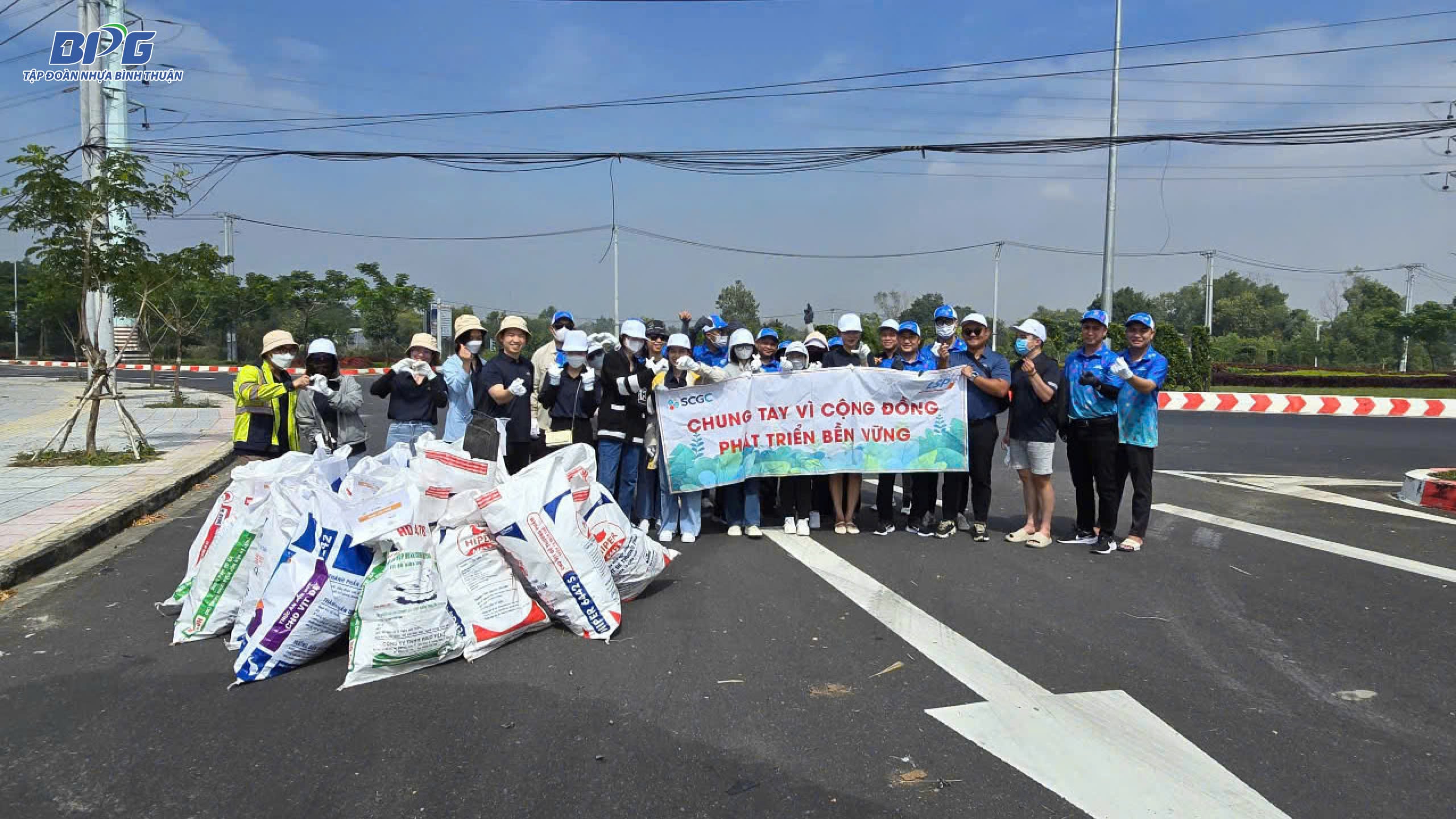 BPG volunteers collecting waste during environmental