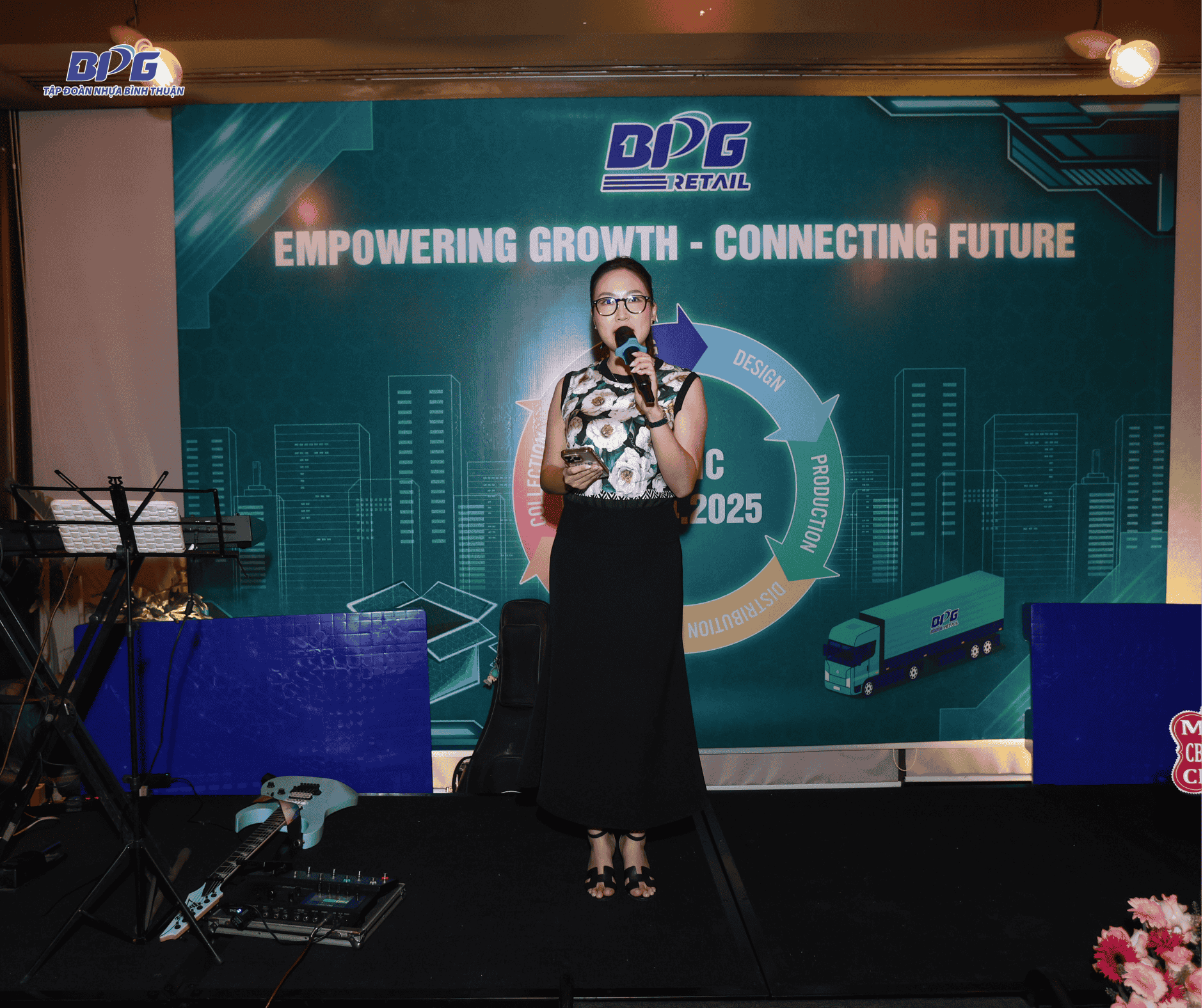 CEO BPG kiêm Chủ tịch BPG Retail - Bà Nguyễn Thị Hồng Nhung phát biểu tại sự kiện sinh nhật BPG Retail