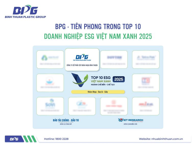 Tập đoàn nhựa Bình Thuận - Tiên phong trong Top 10 doanh nghiệp ESG Việt Nam xanh 2025